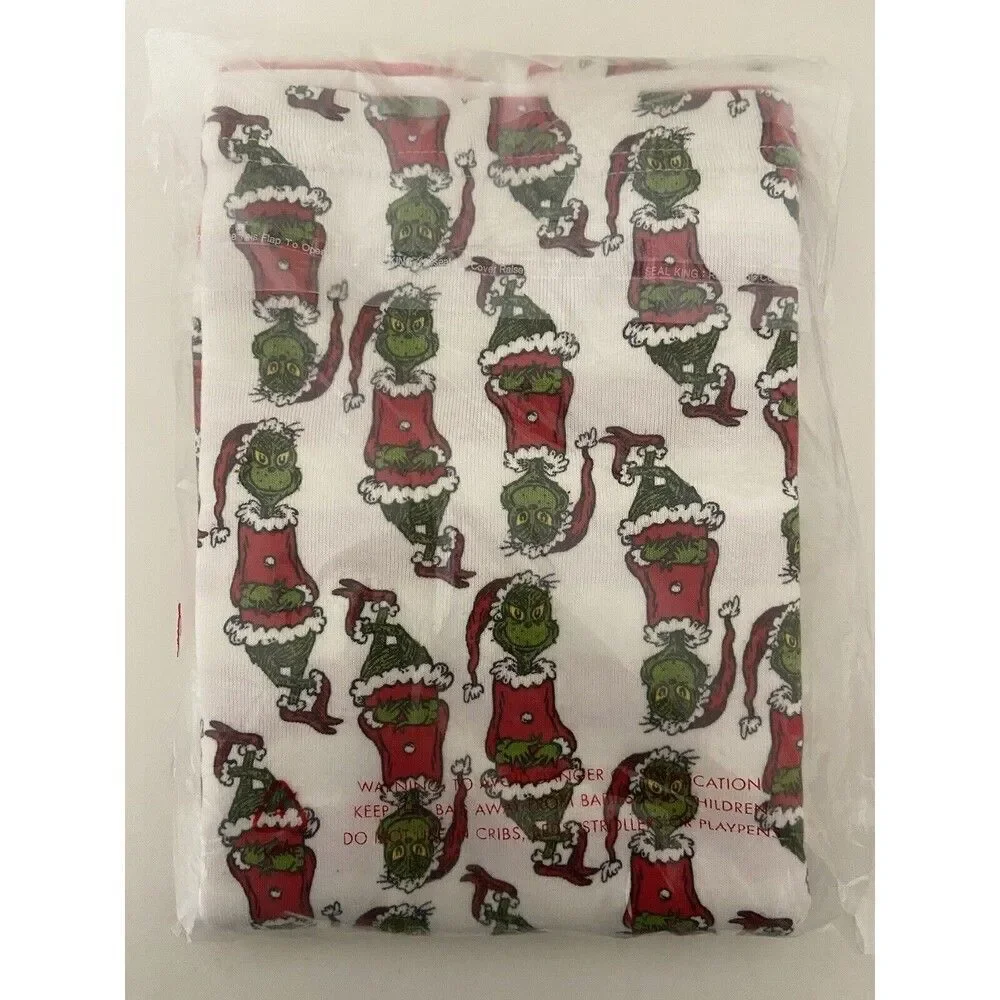 Hanna Andersson Grinch Mix It Up Dr. Seuss Long John Pajamas Size 120 US 6-7 NWT